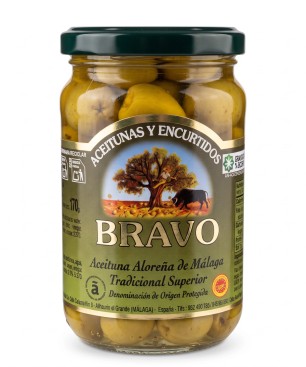 Zelené olivy s kôstkou D.O.P. 170g