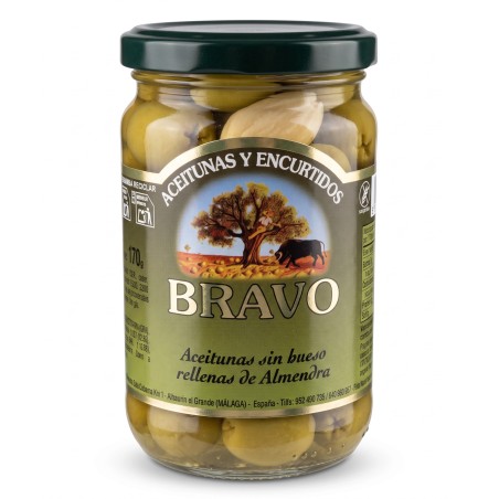 Zelené olivy s mandľami 170g