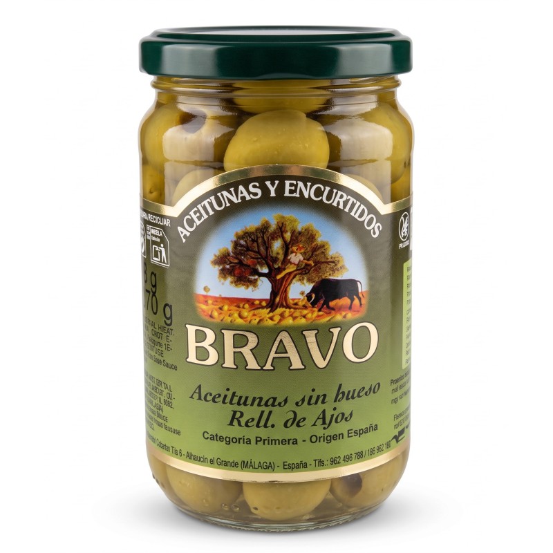Zelené olivy s cesnakom 170g