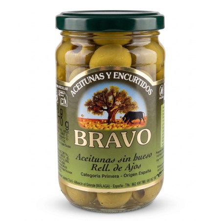 Zelené olivy s cesnakom 170g