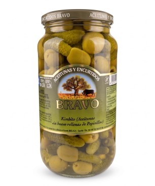 Zelené olivy s uhorkami 475g