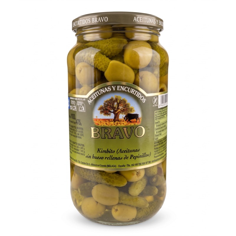 Zelené olivy s uhorkami 475g Zelené olivy s uhorkami 475g