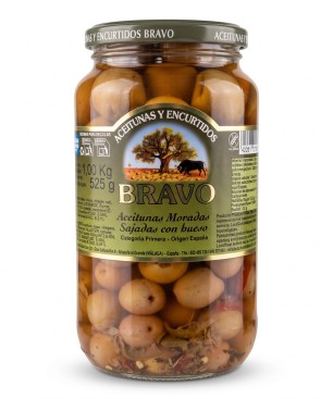Fialové olivy s kôstkou 525g