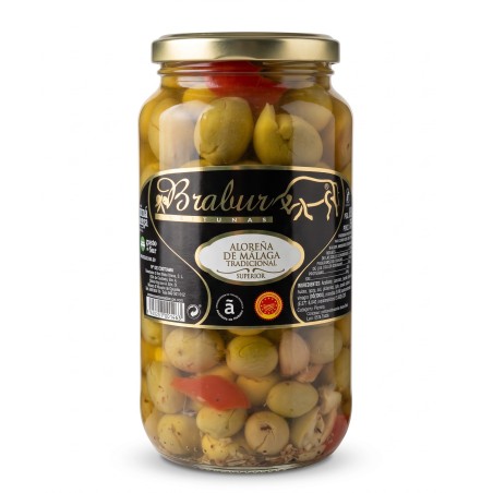 Zelené olivy s kôstkou Malaga D.O.P. 525g