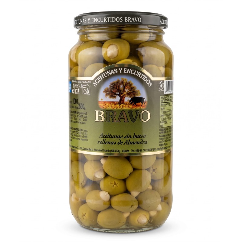 Zelené olivy plnené cesnakom 500g Zelené olivy plnené cesnakom 500g