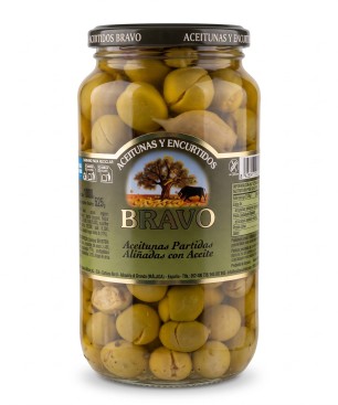 Zelené olivy s kôstkou s olivovým olejom 525 g