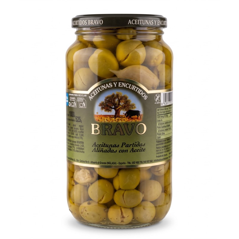 Zelené olivy s kôstkou s olivovým olejom 525 g Zelené olivy s kôstkou s olivovým olejom 525 g