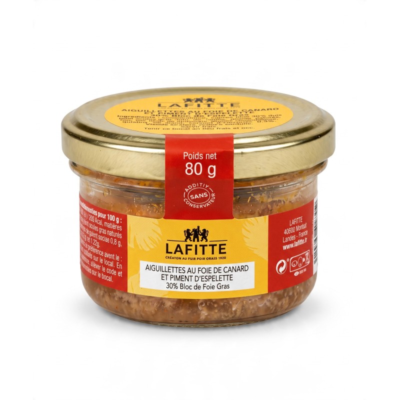 Lafitte Kačacie prúžky s 30% blok kačacieho foie gras s papričkami 80g