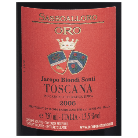 Jacopo Biondi Santi, Sassoalloro ORO, IGT Toscana Rosso 2005 1,5L